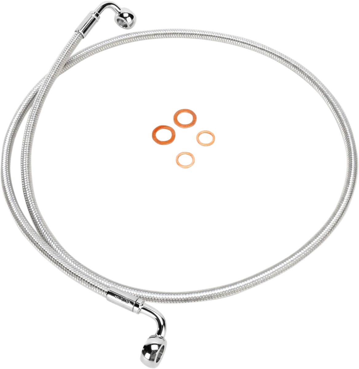 Magnum 36252SW Sterling Chromite II E-Z Align Single Disc Front Brake Line - 90deg. Top Angle - 52in.