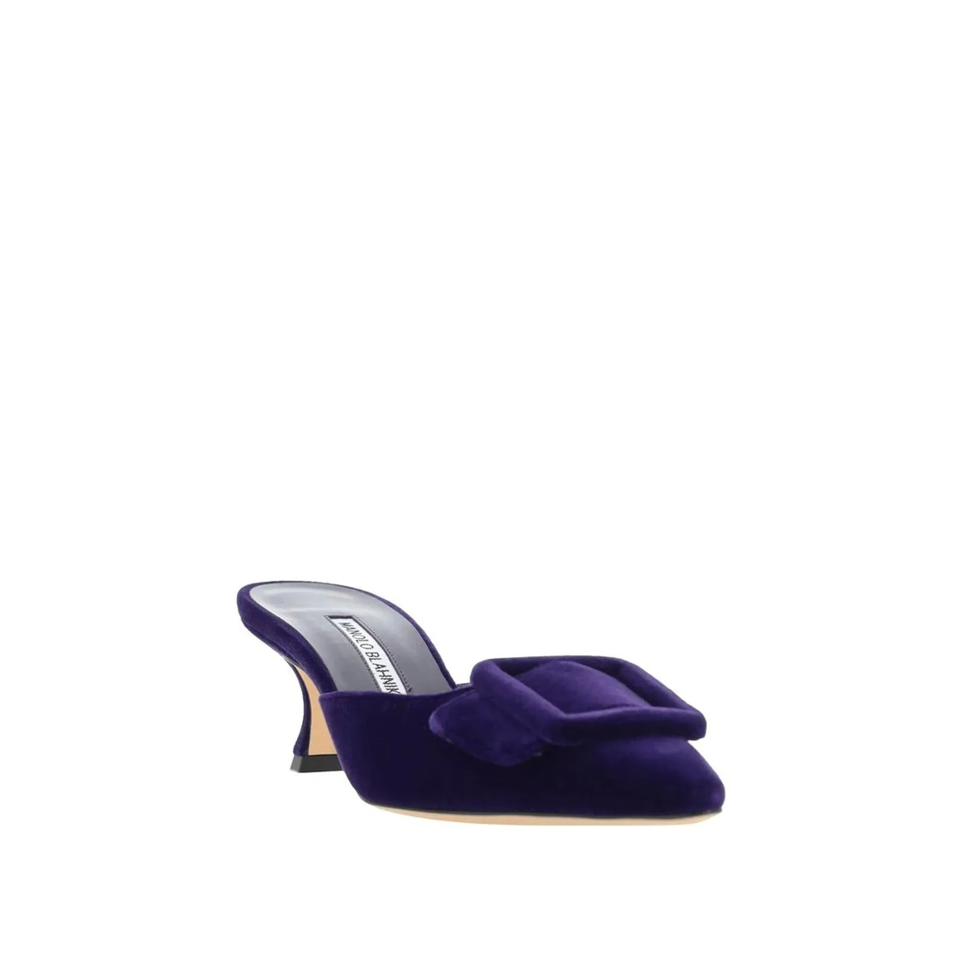 MANOLO BLAHNIK Elegant Velvet Kitten Heel Pumps 50