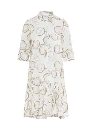 MARCIA KA GOLD EMBROIDERED COTTON DRESS