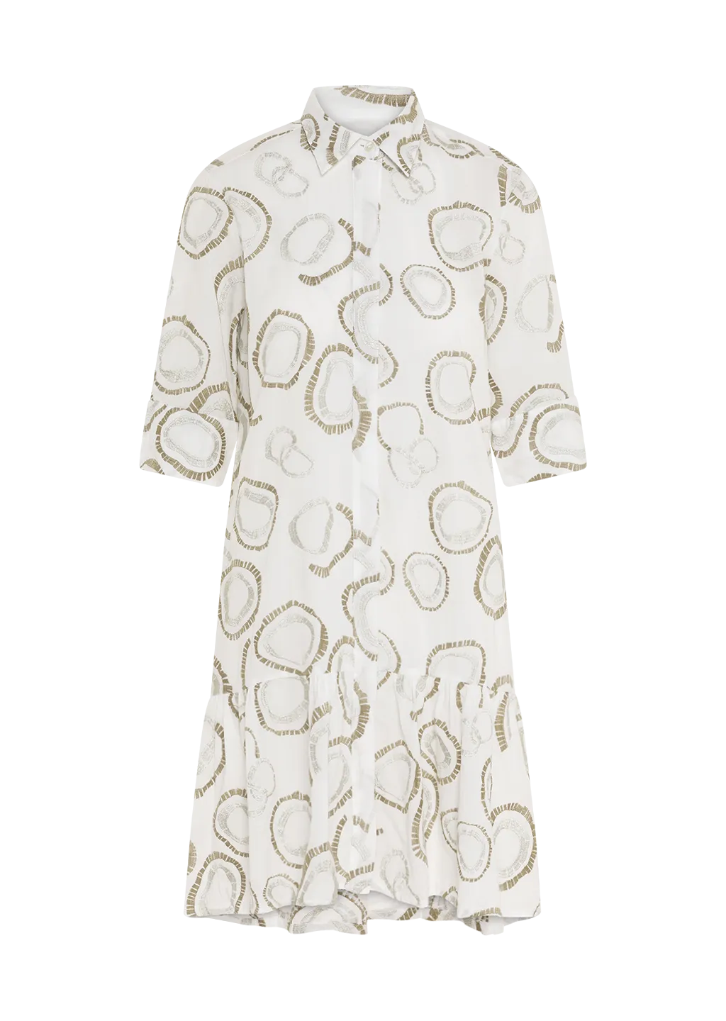 MARCIA KA GOLD EMBROIDERED COTTON DRESS