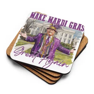 Mardi Gras Cork-back coaster
