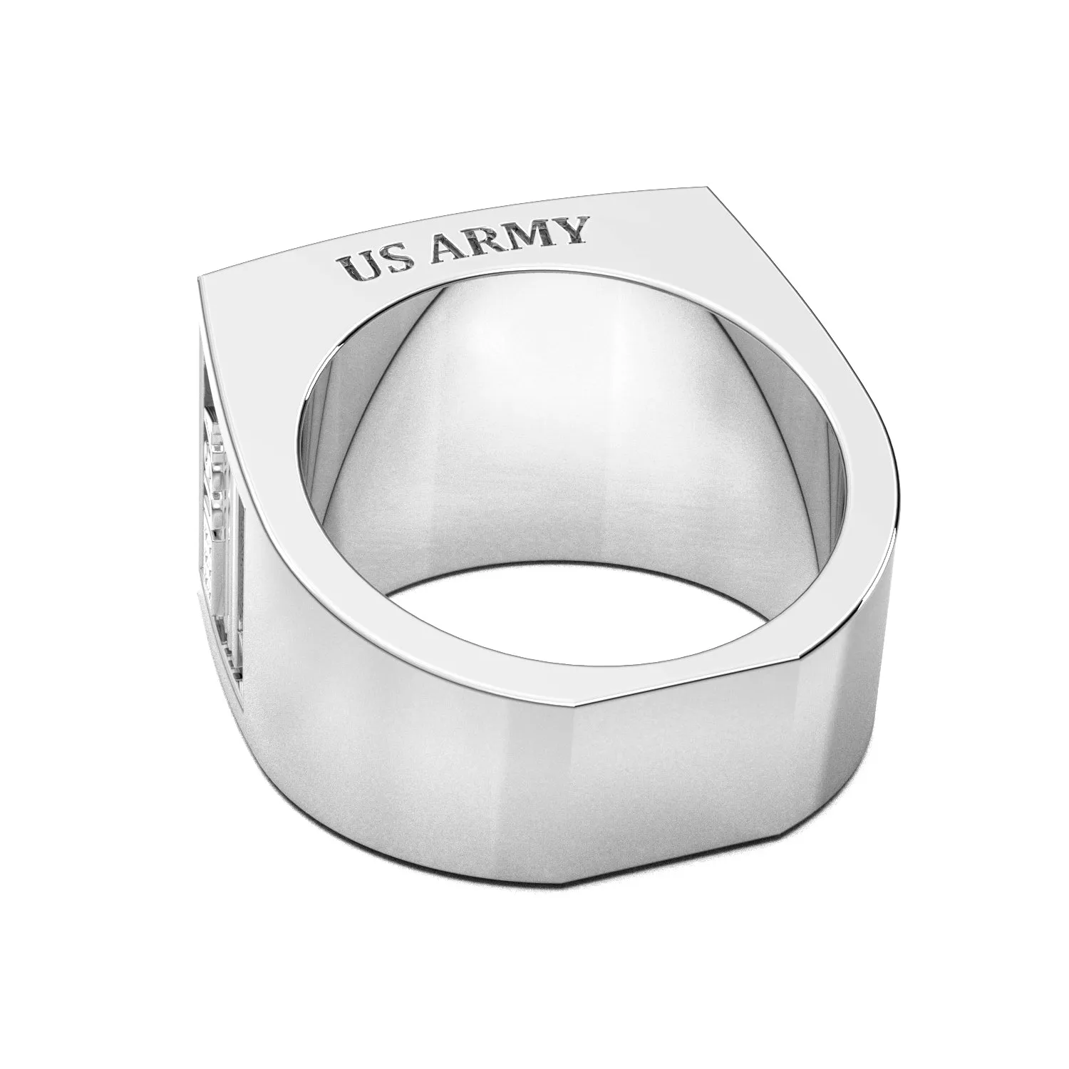 Men's Heavy 925 Sterling Silver US Army Ring Band