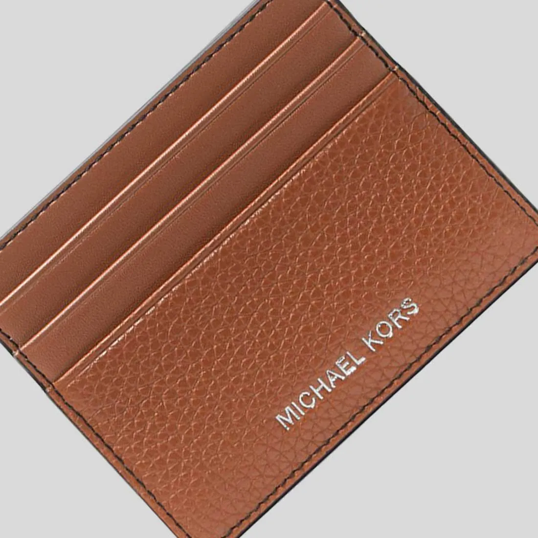 MICHAEL KORS Cooper Pebbled Leather Tall Card Case Luggage RB-36S4LCOD2L