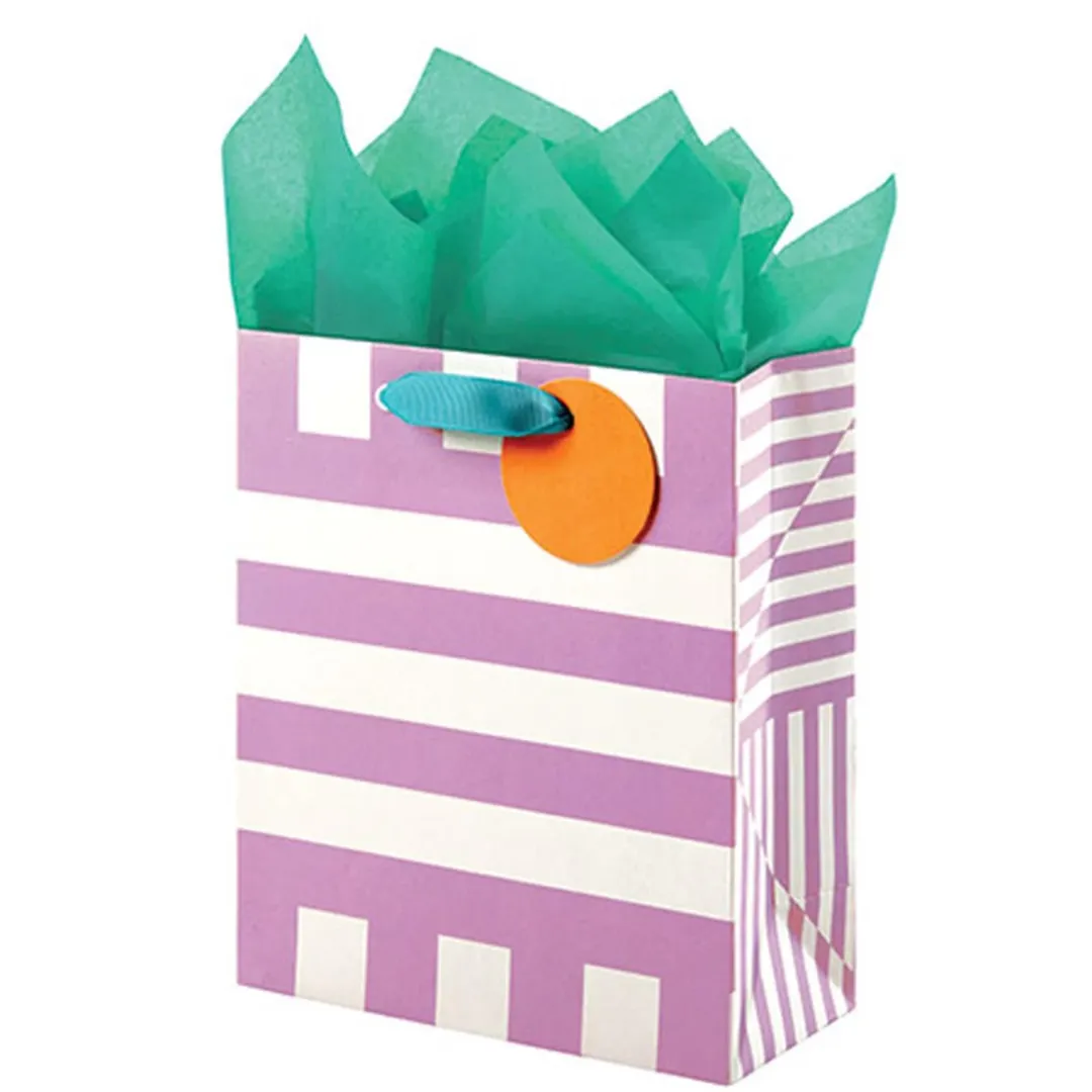 Modern Lavender Stripe Small Gift Bag