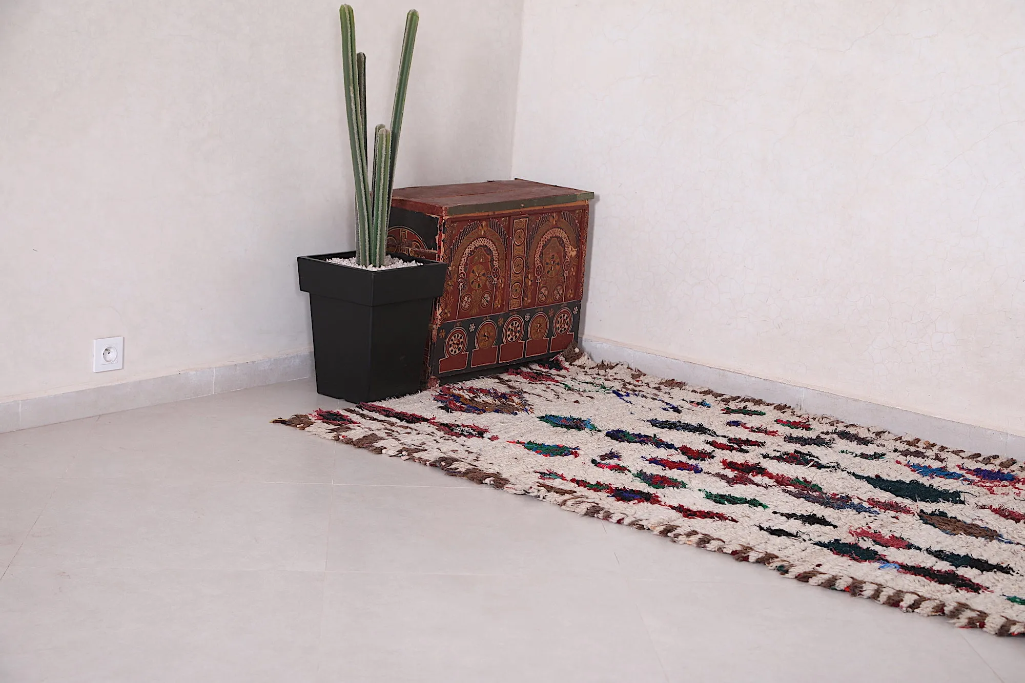 Moroccan Style Rug 3.7 x 11.3 FT - Vibrant Bohemian Design