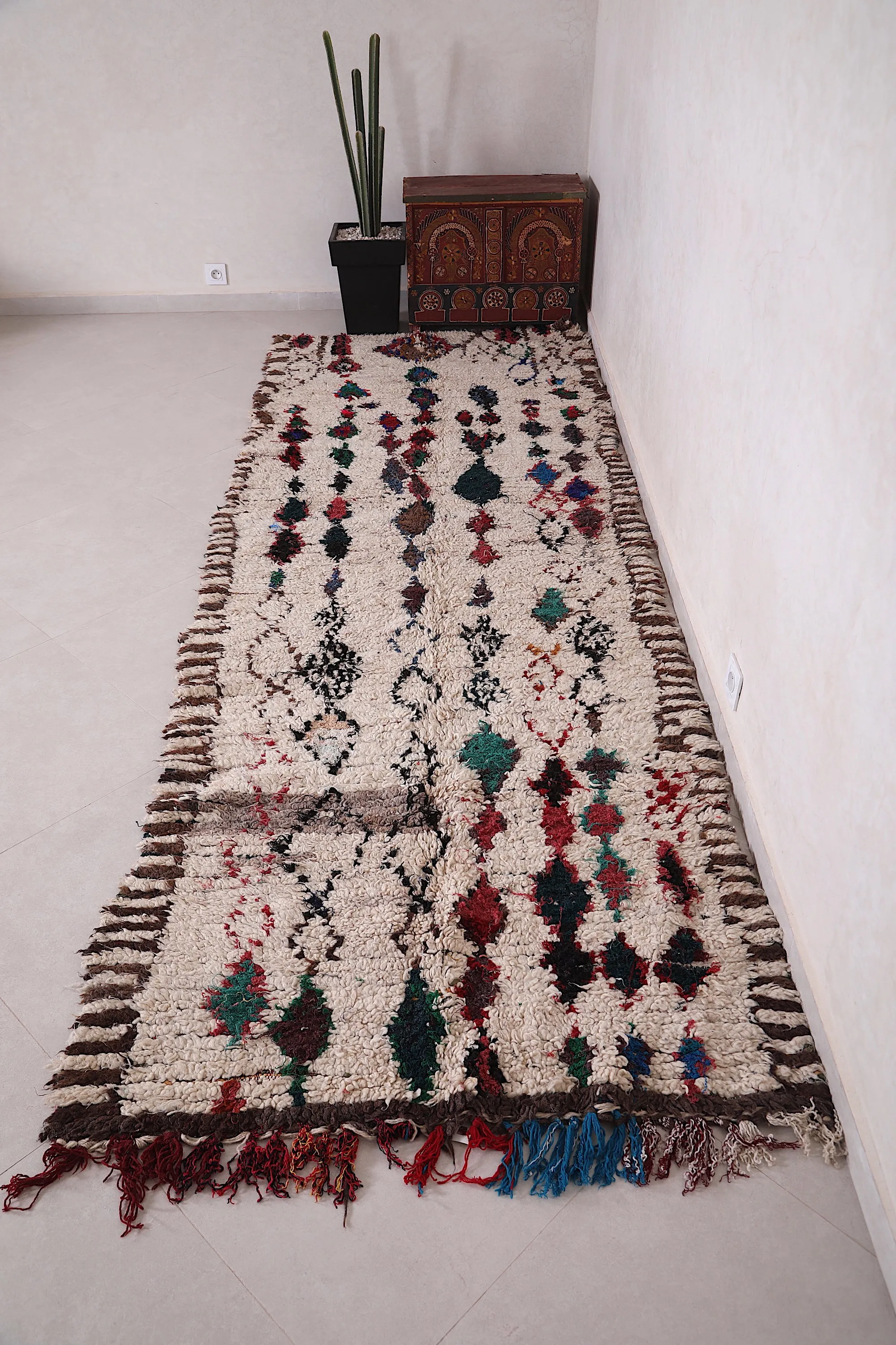 Moroccan Style Rug 3.7 x 11.3 FT - Vibrant Bohemian Design