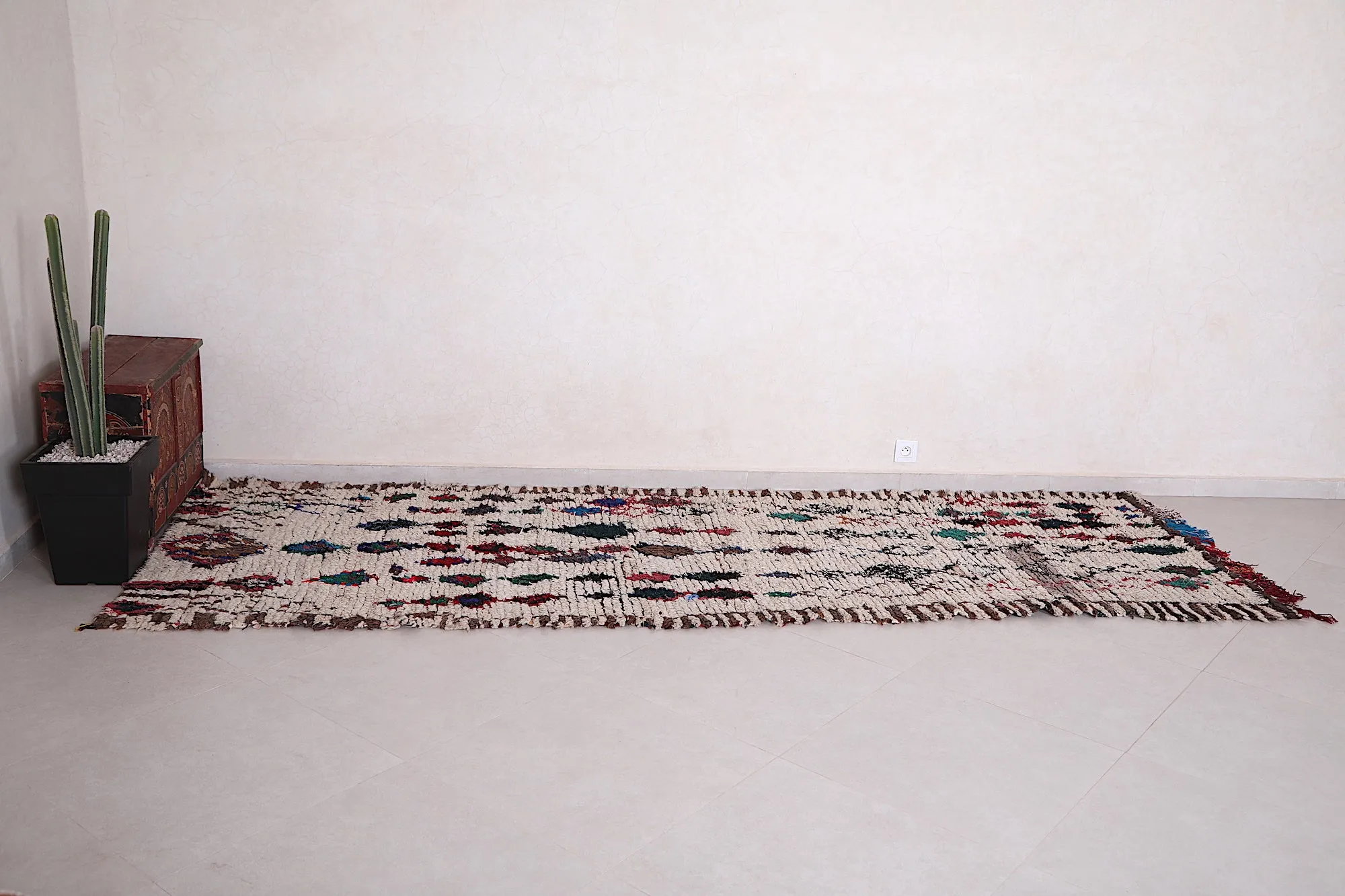 Moroccan Style Rug 3.7 x 11.3 FT - Vibrant Bohemian Design