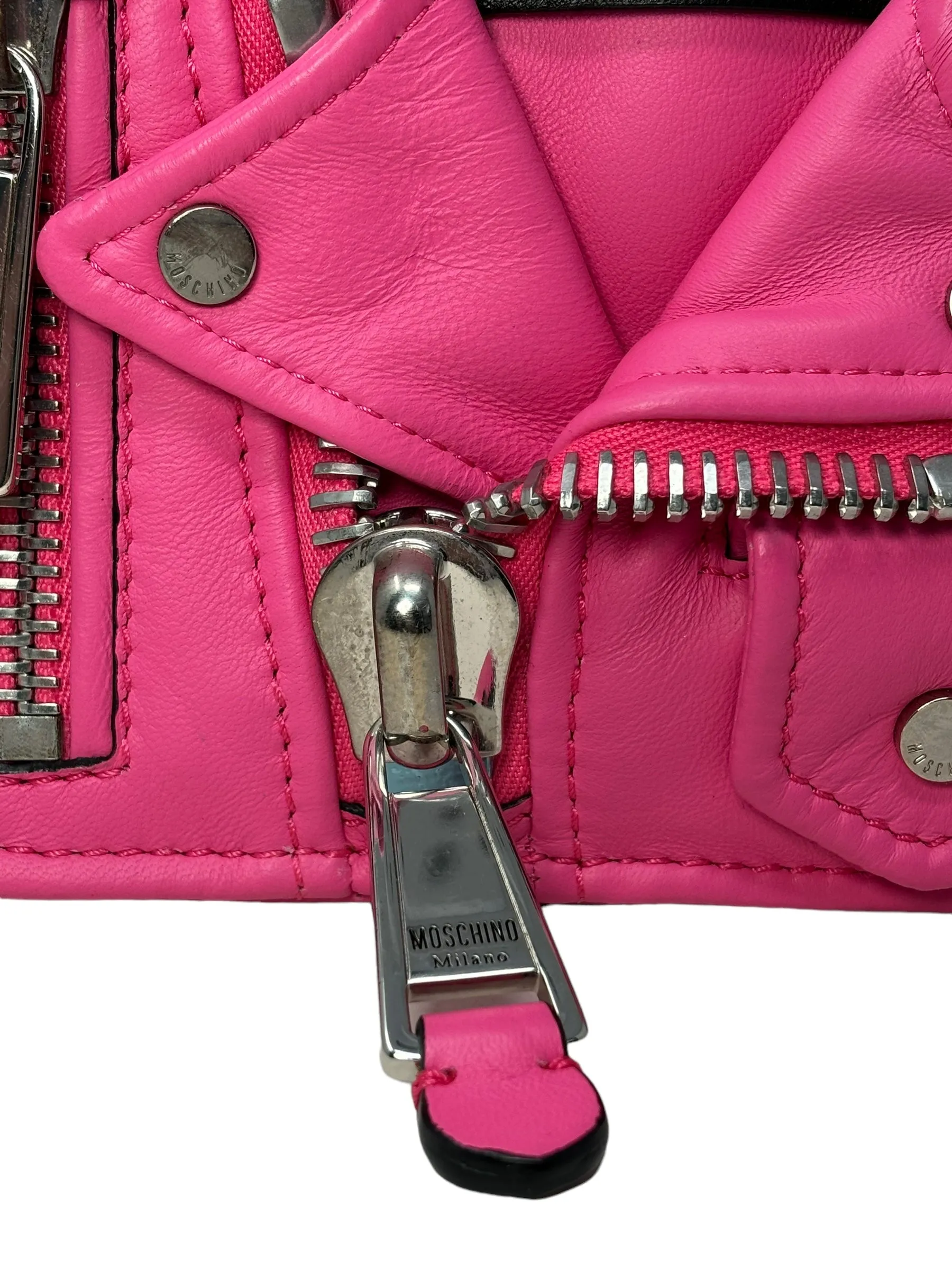 Moschino Pink Moto Jacket Bag with Silver Hardware, 'Barbie', SS15, OS