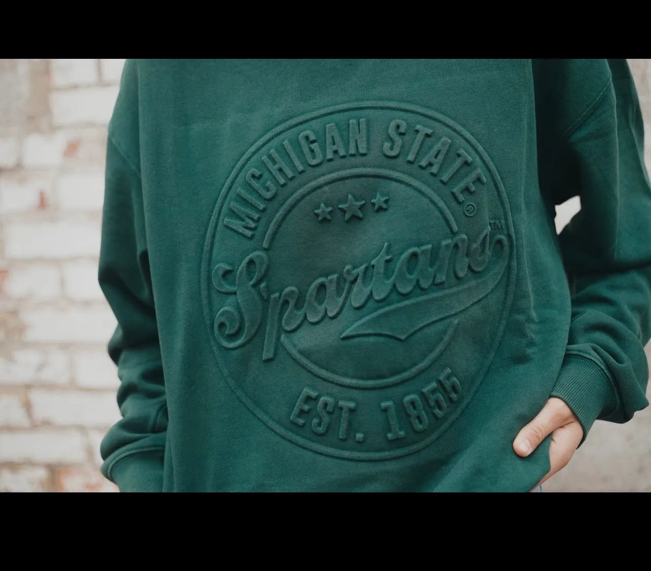 MSU Emerald Embossed Crewneck