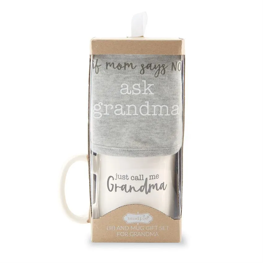 Mud Pie Grandma Bib And Mug Gift Set