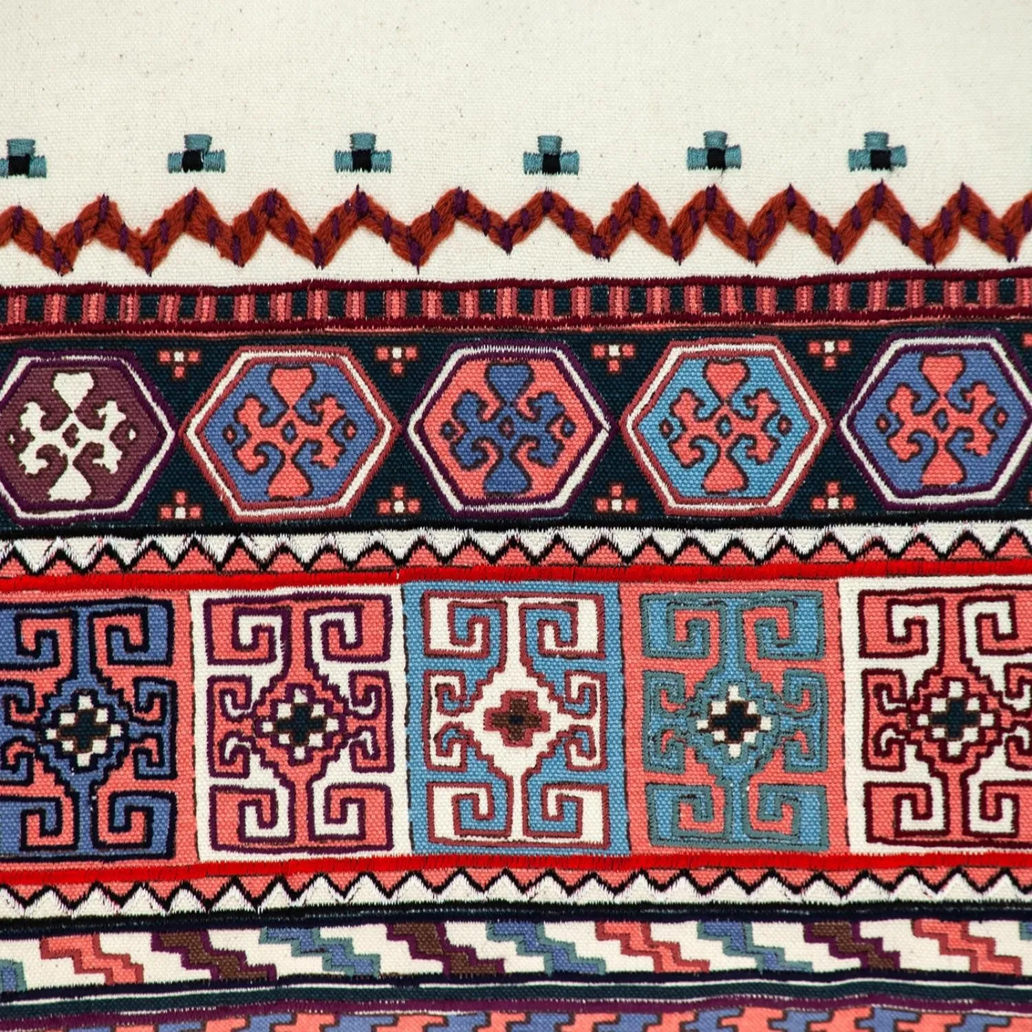 Multicolor Lumbar Throw Pillow with Tassels