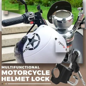 Multifunctional motorcycle helmet security lock