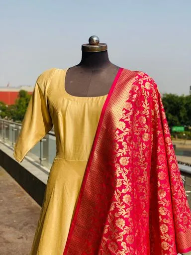 Mustard Silk Anarkali