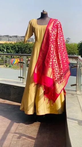 Mustard Silk Anarkali