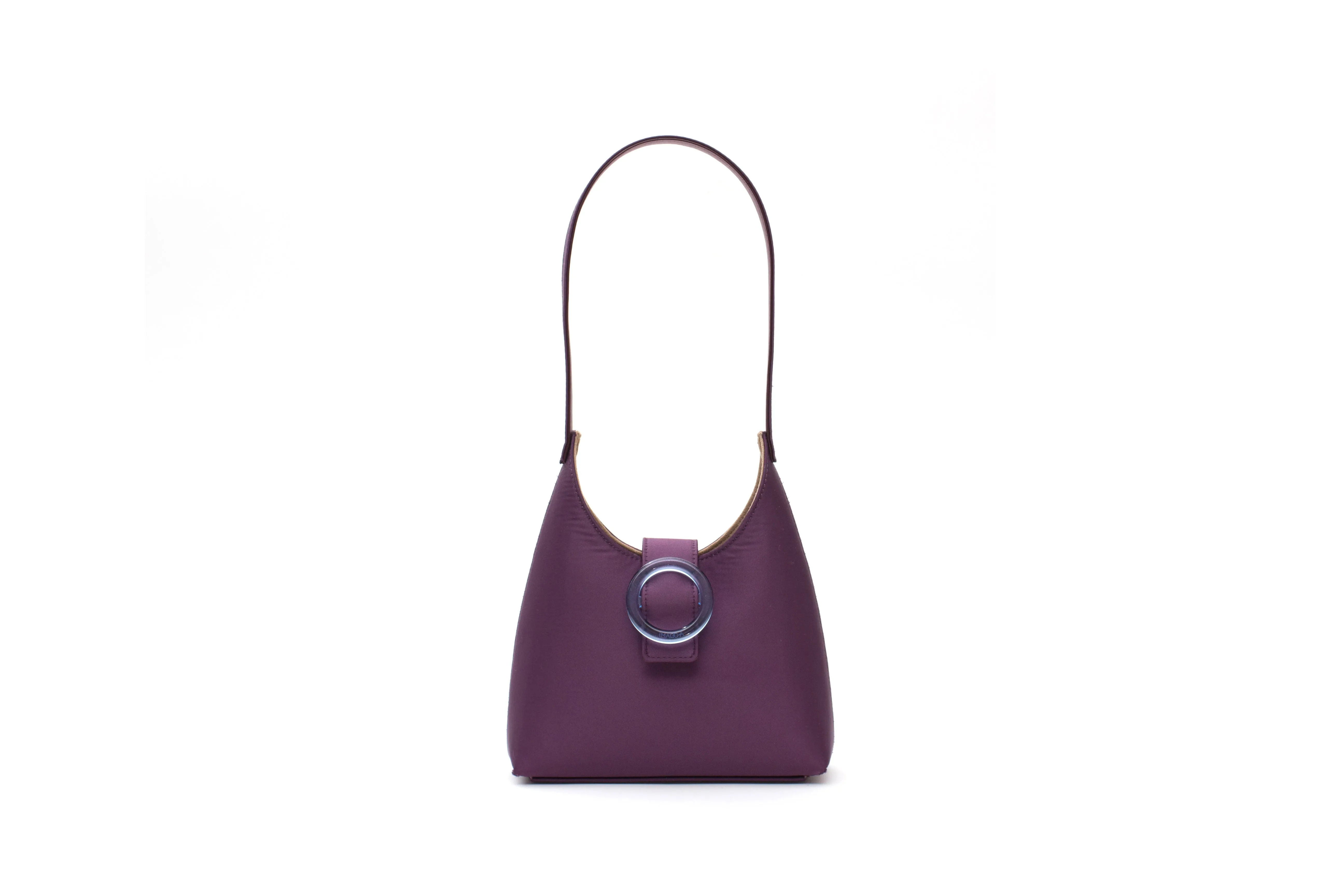 Nº44 Lucite Buckle Mini - Aubergine Satin