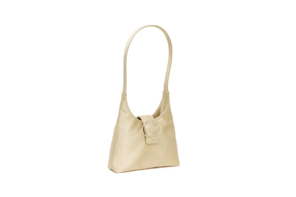 Nº44 Lucite Buckle Mini - Champagne Satin Sample