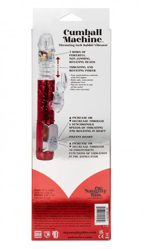 Naughty Bits ball Machine Thrusting Jack  Rabbit Vibrator - Red