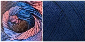 NAVY   ANEMONA - Embossed Phoenix Scarf KIT