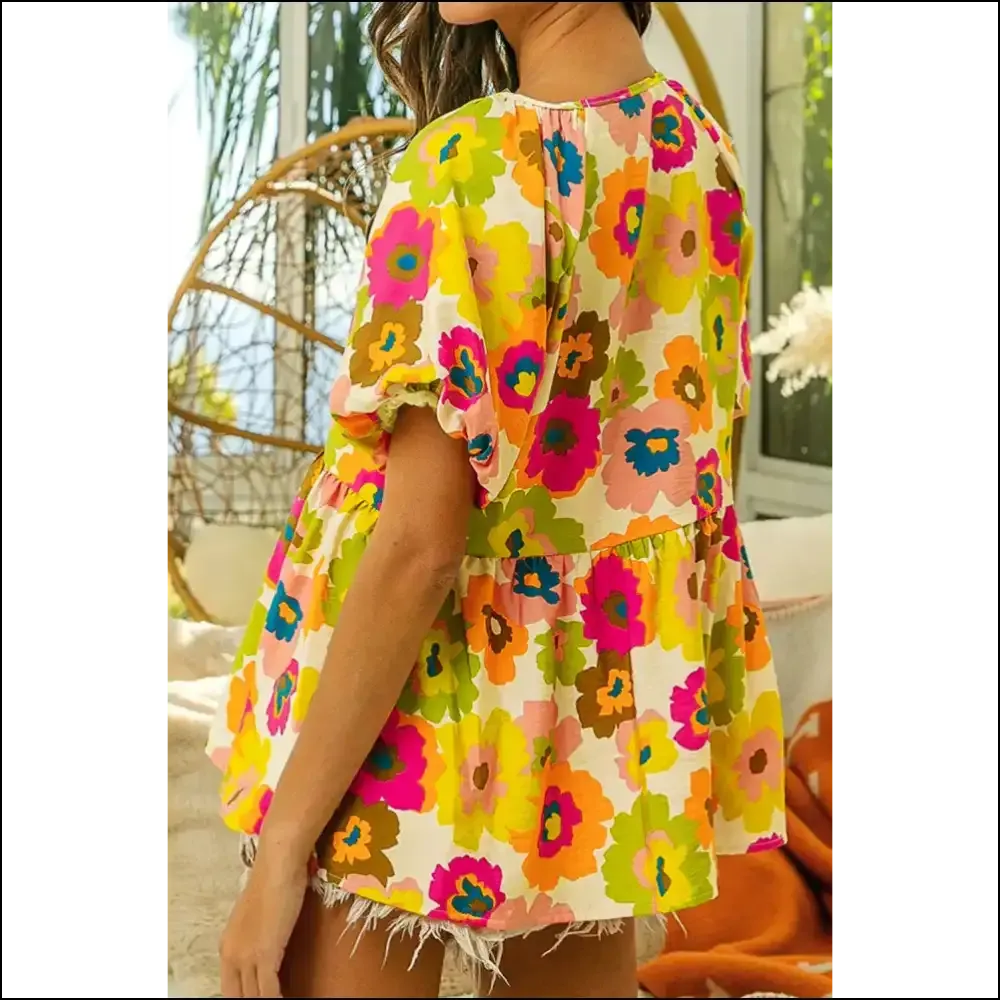 Needful Things: Green Floral Puff Sleeve Peplum - so Fetch! 🌼 you  Fabulous!