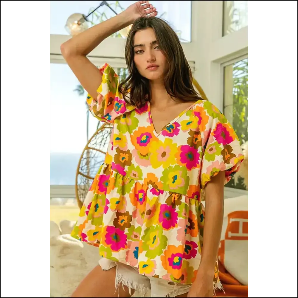 Needful Things: Green Floral Puff Sleeve Peplum - so Fetch! 🌼 you  Fabulous!