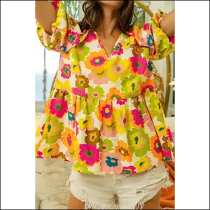 Needful Things: Green Floral Puff Sleeve Peplum - so Fetch! 🌼 you  Fabulous!