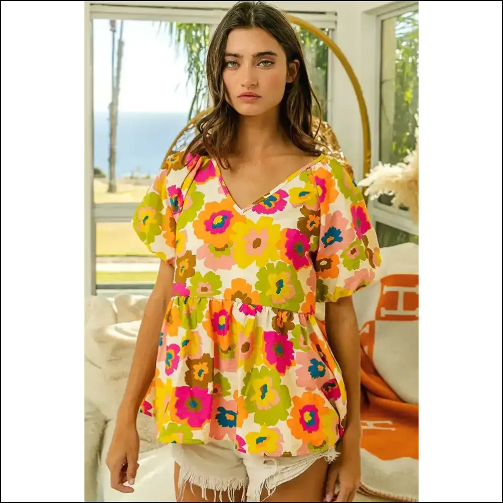 Needful Things: Green Floral Puff Sleeve Peplum - so Fetch! 🌼 you  Fabulous!