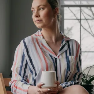 NOTCHED COLLAR NIGHSHIRT