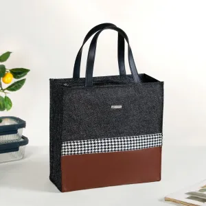 Office Lunch Bag Brown Vegan Leather