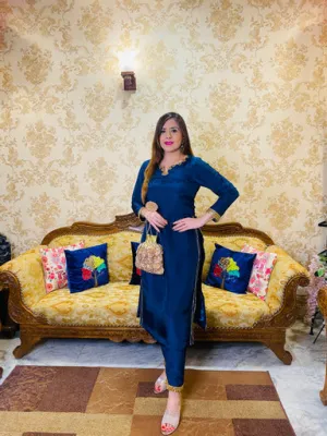 Peacock Silk Suit