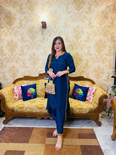 Peacock Silk Suit