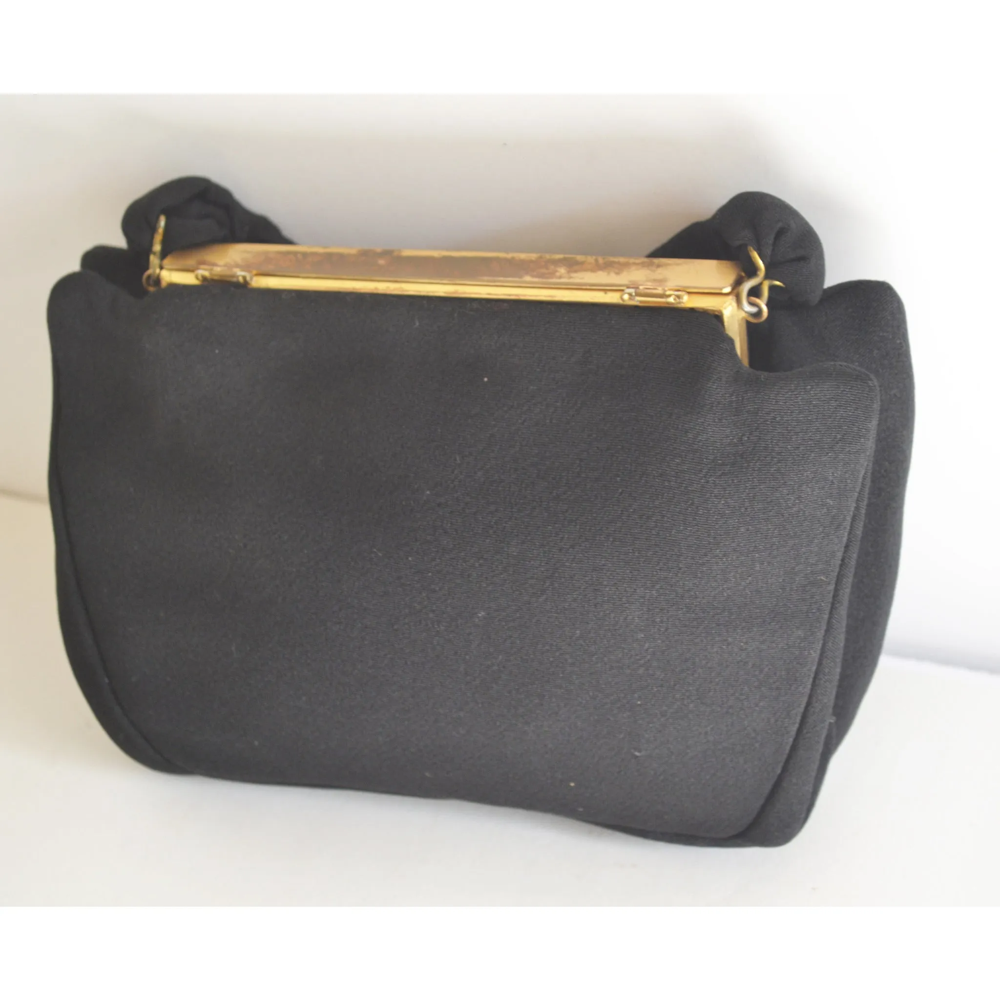 Pearl Framed Black Purse