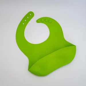 Personalised Embossed Silicone bib- Green