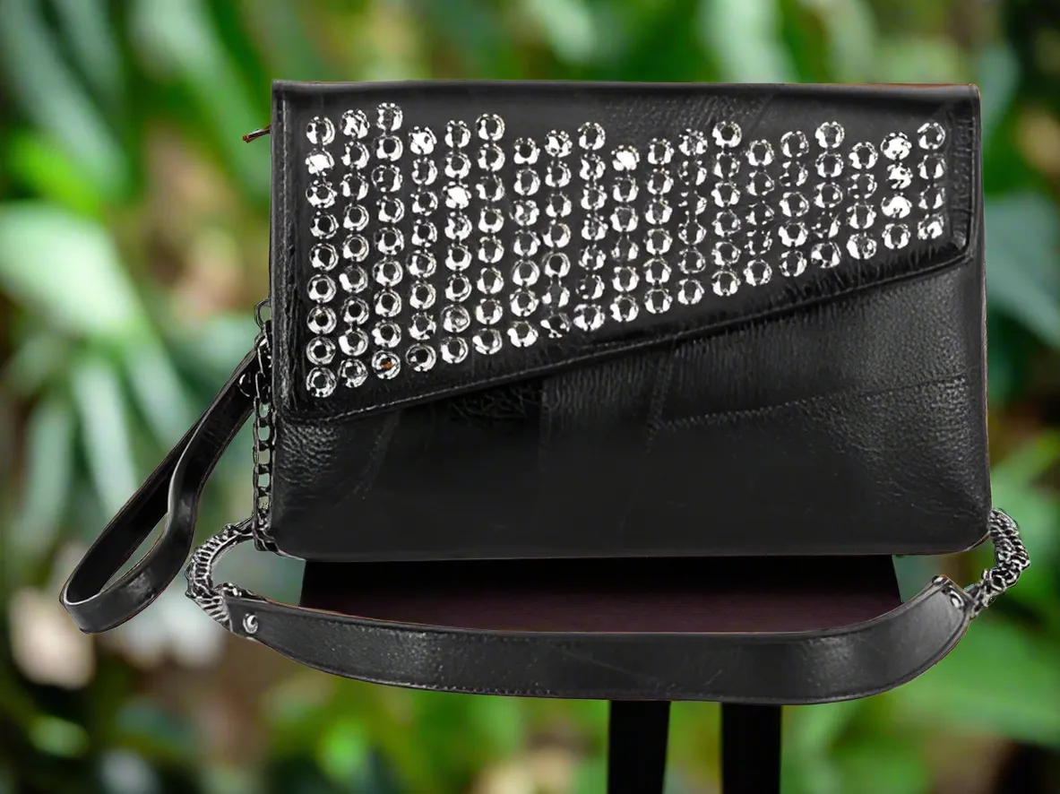 Petite Rhinestone Top Flap Shoulder Bag Wristlet