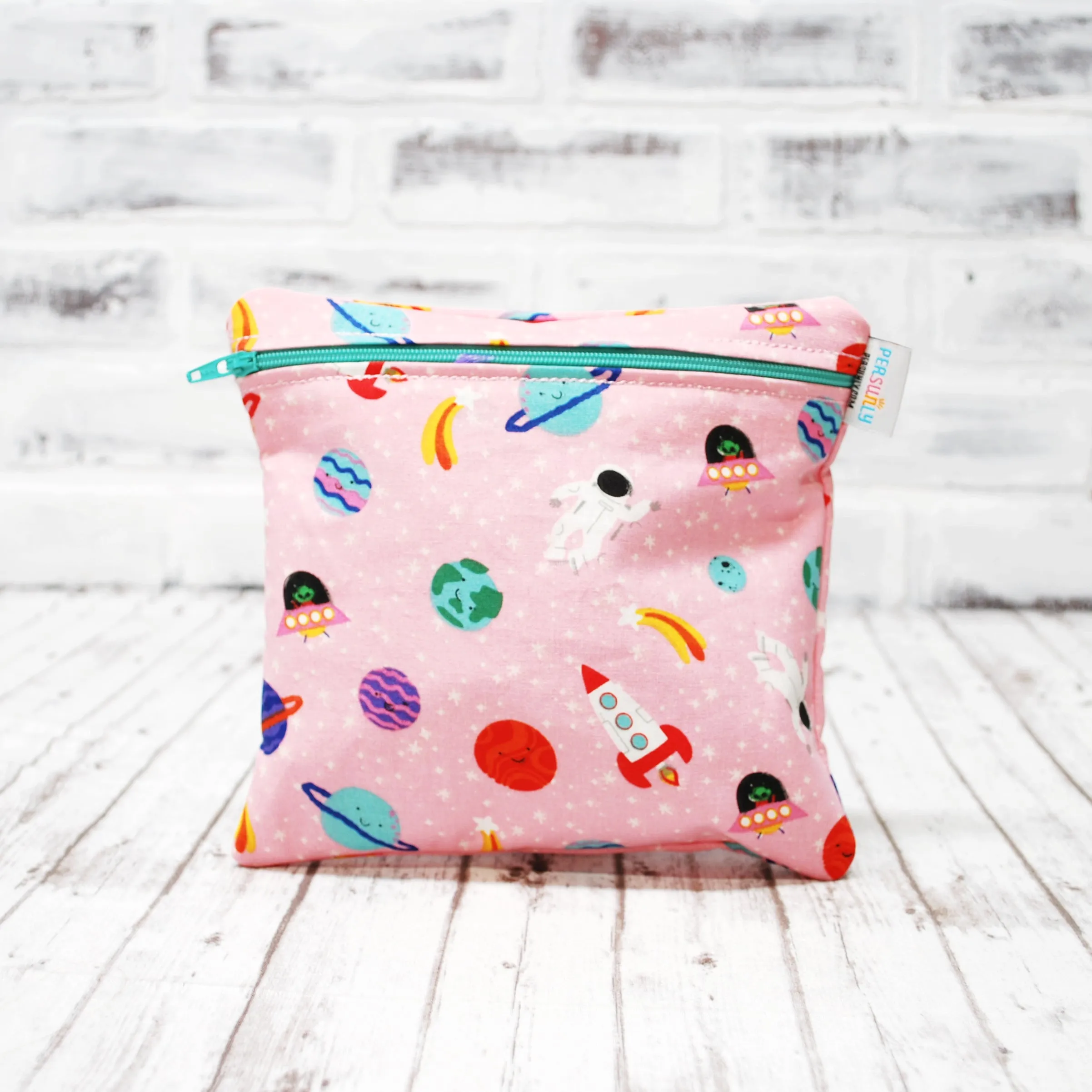 Pink Space Personalized Reusable Food Bag