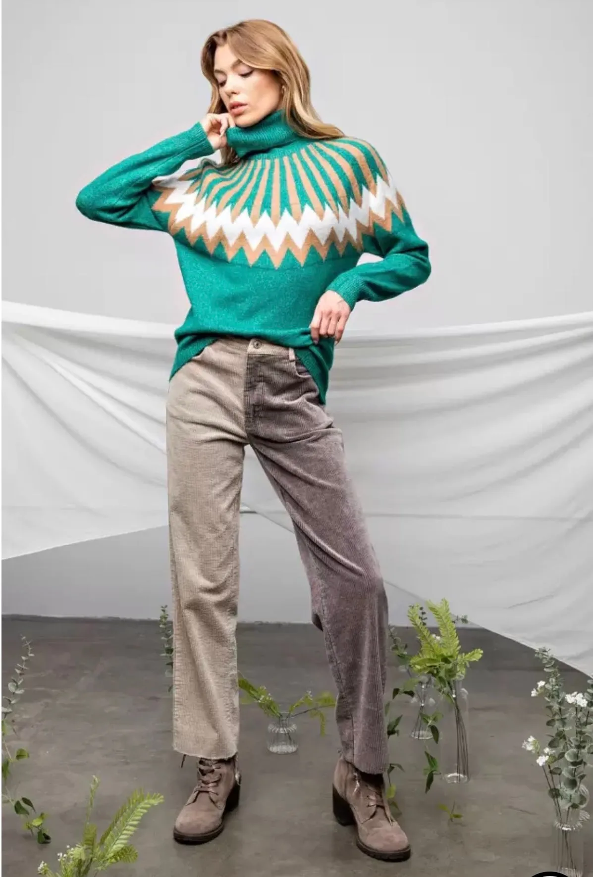 Plus Geometrically Ethnic Sweater