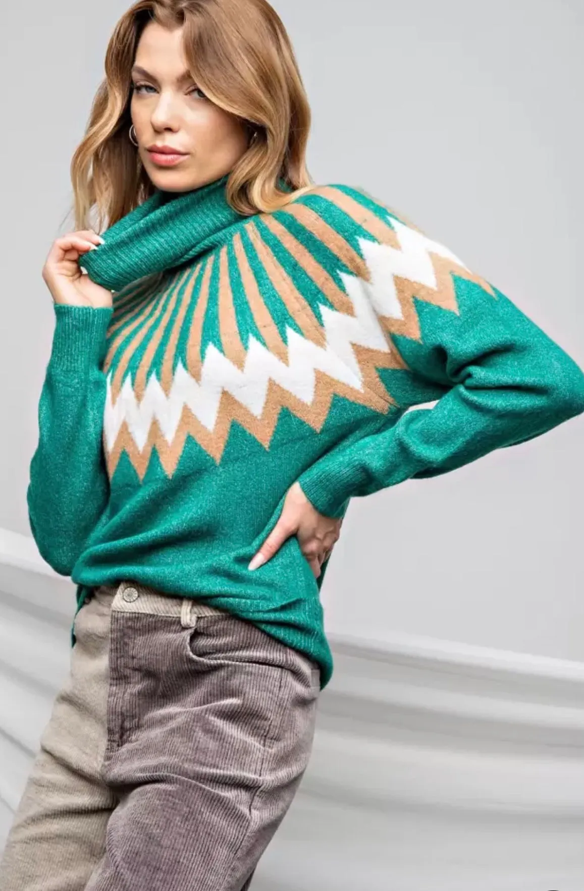 Plus Geometrically Ethnic Sweater