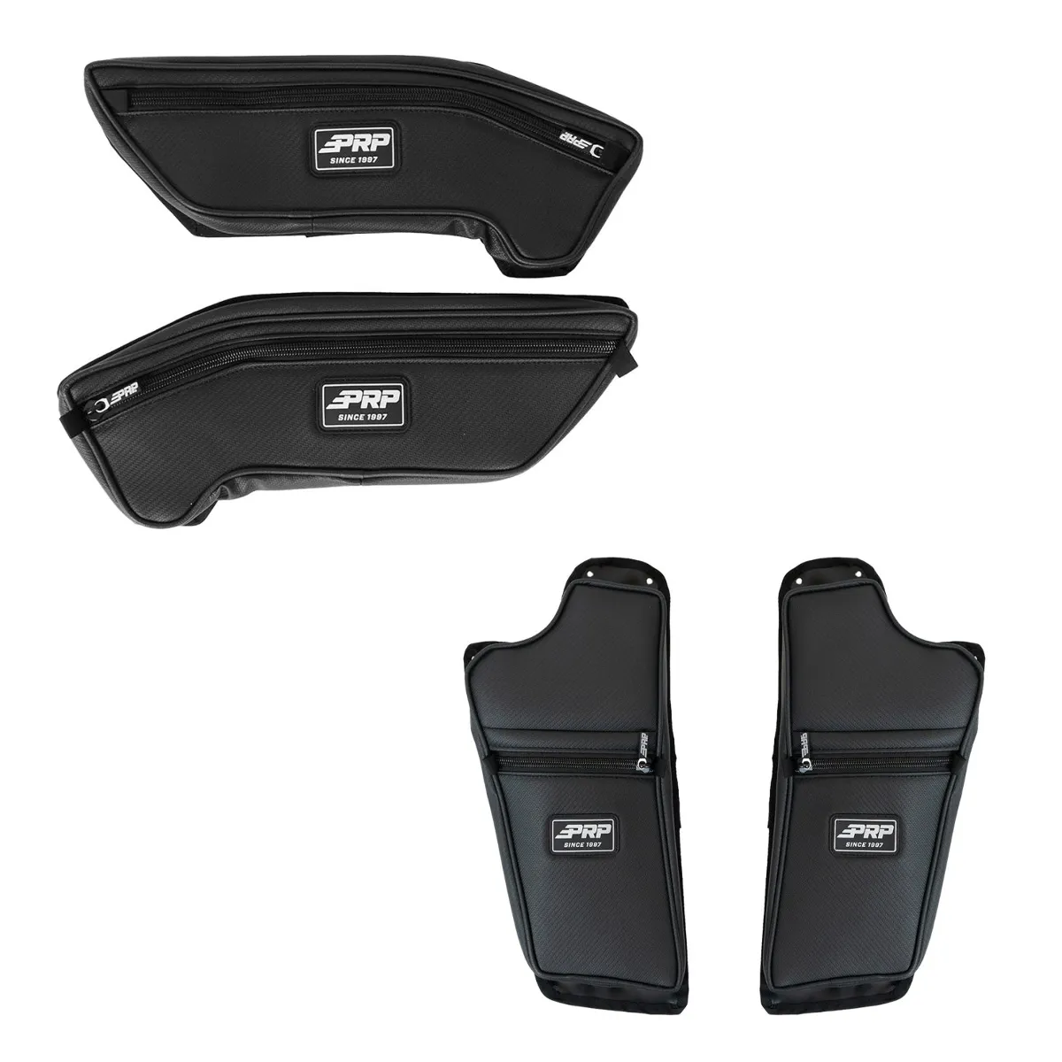 Polaris General Front Lower Door Bags with Knee Pad and Front Upper Door Bags - BUNDLE