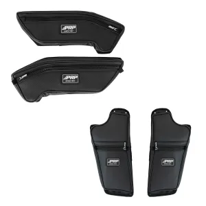 Polaris General Front Lower Door Bags with Knee Pad and Front Upper Door Bags - BUNDLE