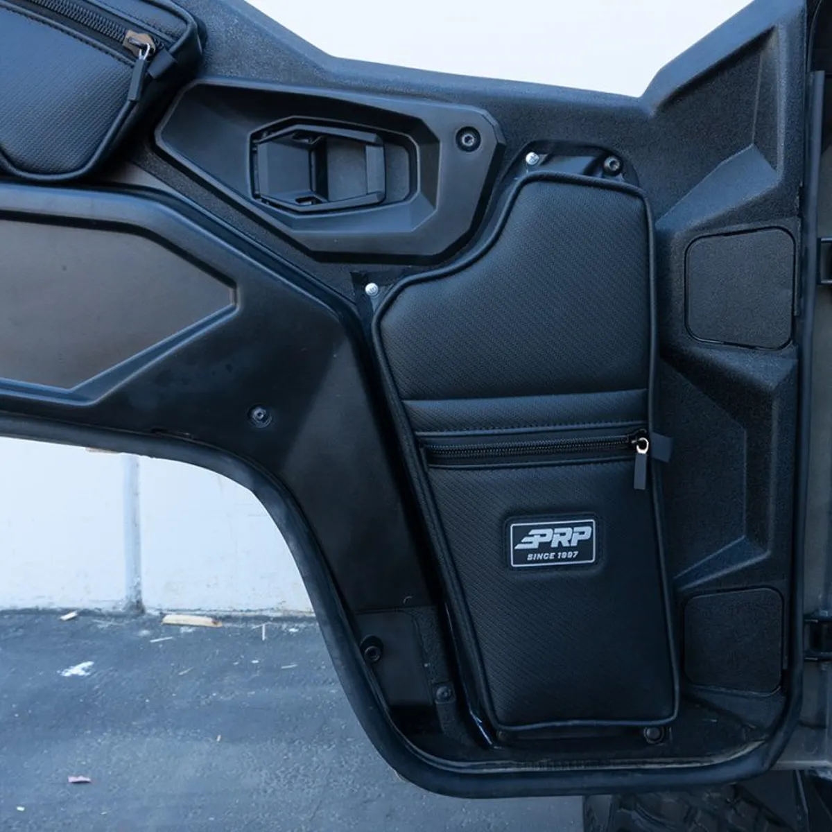 Polaris General Front Lower Door Bags with Knee Pad and Front Upper Door Bags - BUNDLE