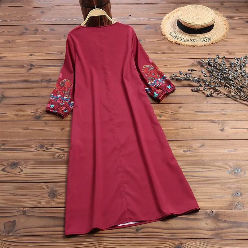 Printed casual tunic dress bohemian
