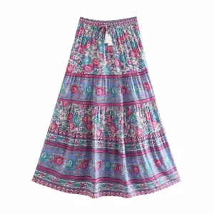 Printed High-waisted Bohemian Dress Summer Fashion Beach Wear Boho Summer Skirt