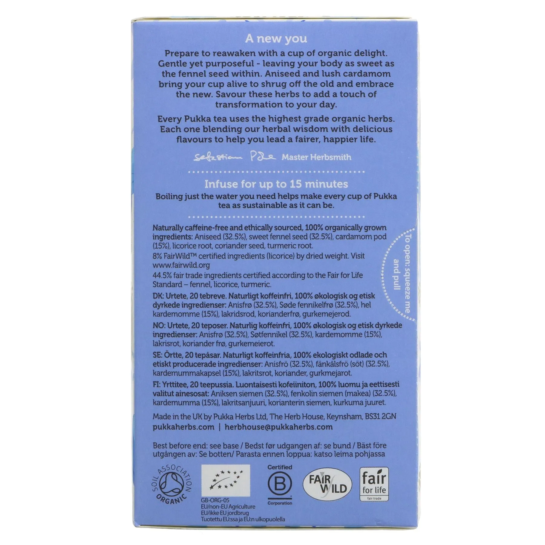 Pukka | Feel New - Aniseed, Fennel, Cardamom | 20 bags