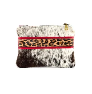 Purse Organizer - Chocolate & White w/ Leopard Leather