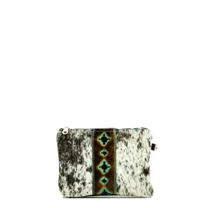 Purse Organizer - Salt & Pepper w/ Turquoise Navajo