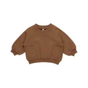 Quincy Mae Pocket Sweatshirt - Cinnamon