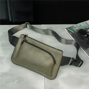 Realaiot Street Fashion Chest Bag Men Waist Bag Crossbody Shoulder Bags Men Chest Bag Mobile Phone Bag PU Leather Men's Chest Bags