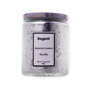 Regent Scented Candles (Vanilla) In Embossed Glass Jars 185g 35306