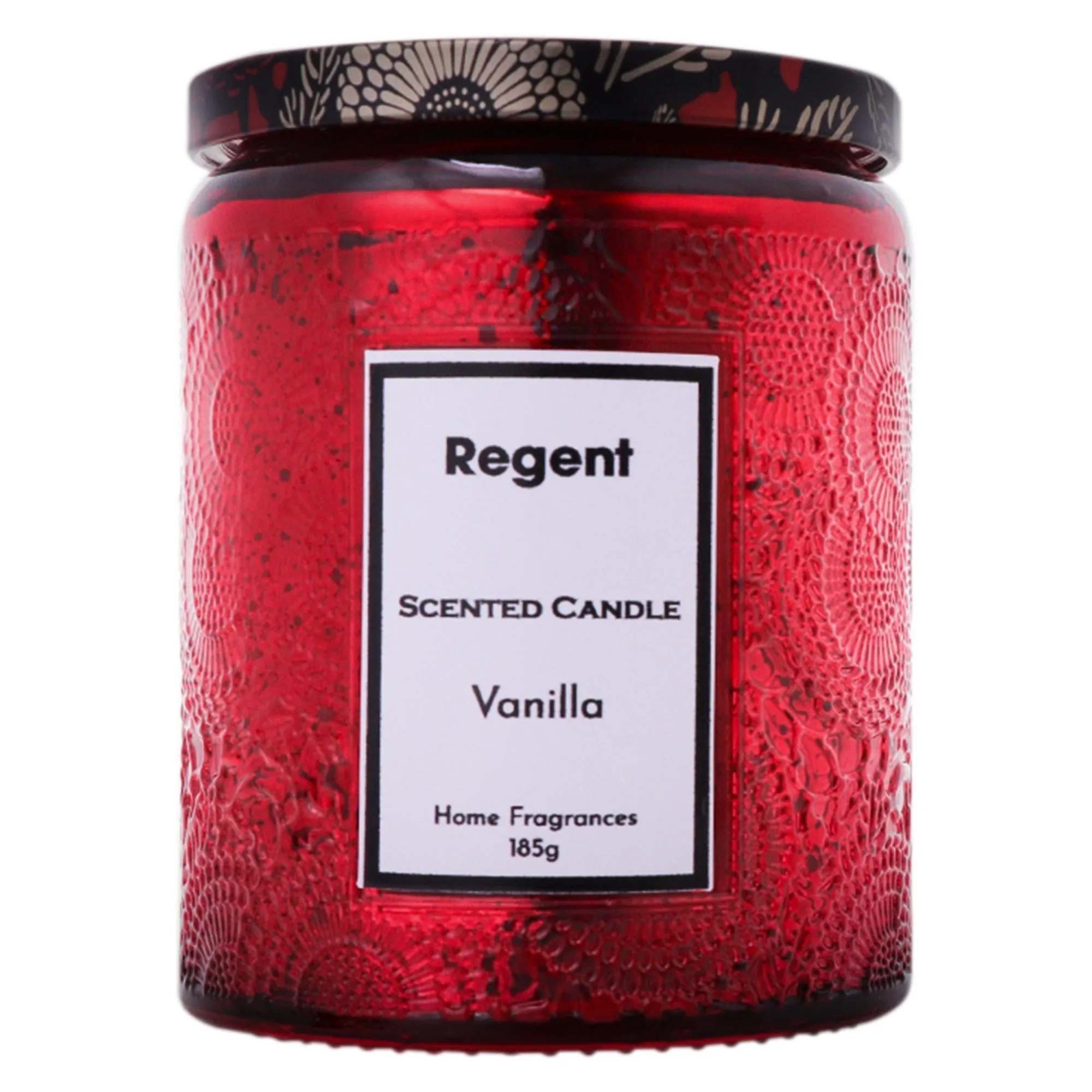 Regent Scented Candles (Vanilla) In Embossed Glass Jars 185g 35306