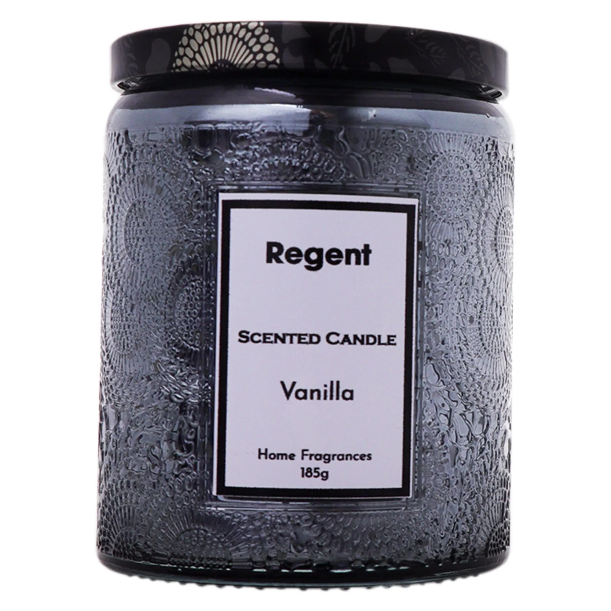 Regent Scented Candles (Vanilla) In Embossed Glass Jars 185g 35306