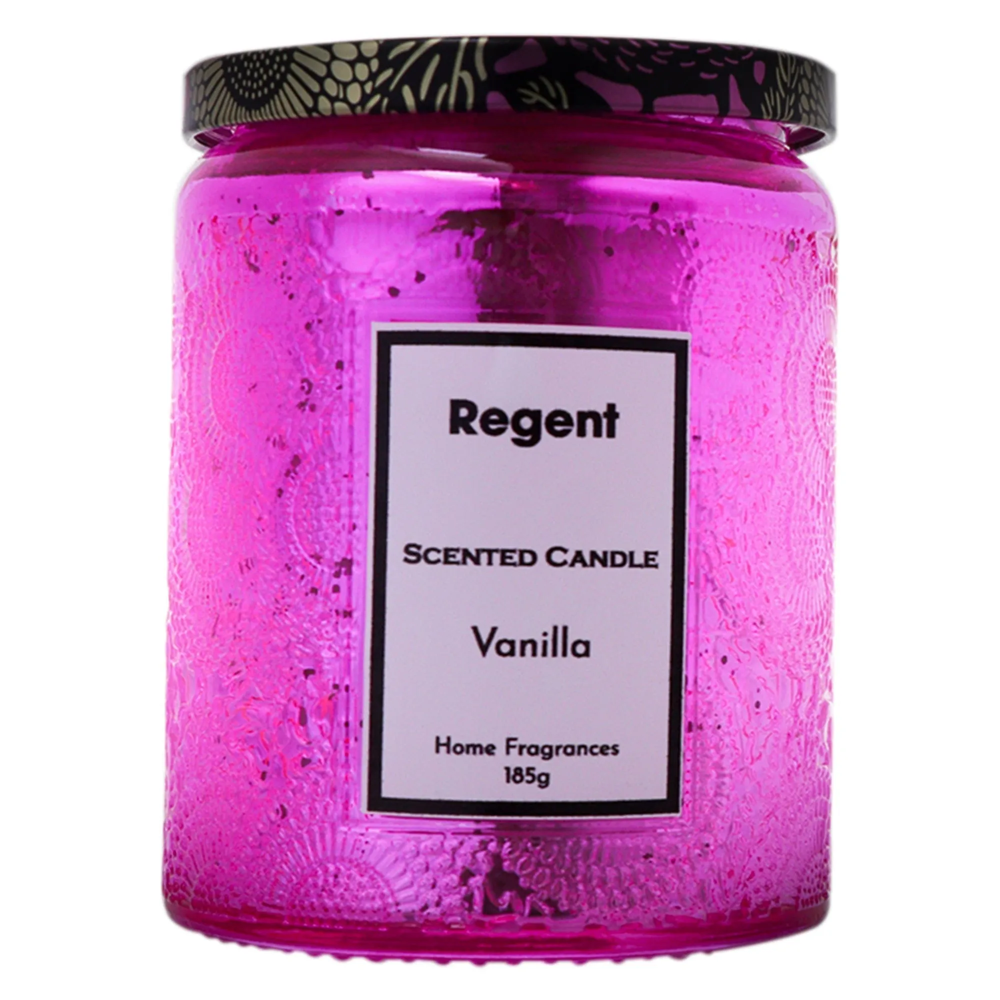 Regent Scented Candles (Vanilla) In Embossed Glass Jars 185g 35306